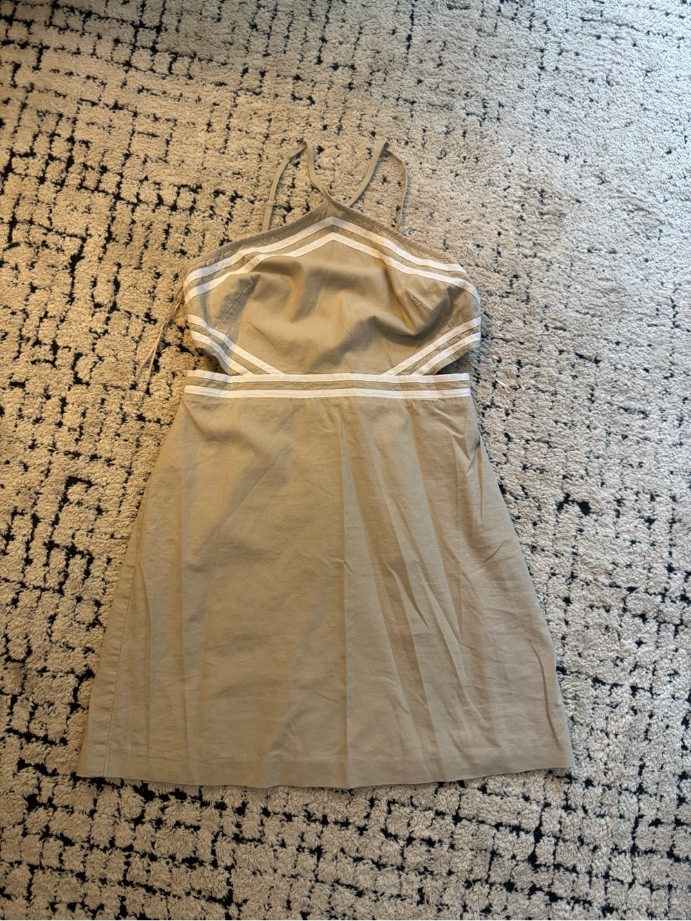 Trina Turk Beige Mini Dress with White Trim